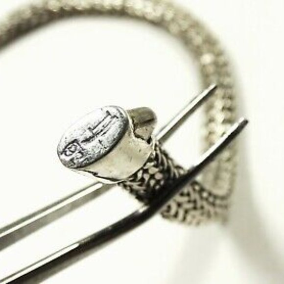 JOHN HARDY Sterling Silver 18K Gold Cross Reversible Pendant & Chain Necklace - Picture 9 of 12